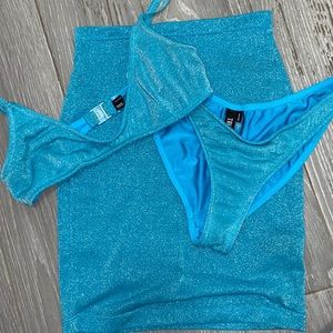 3 piece triangl bikini set!